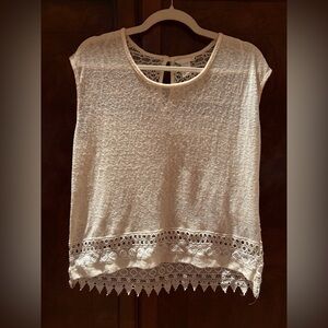 H&M Cream Lace Accent Women's Blouse